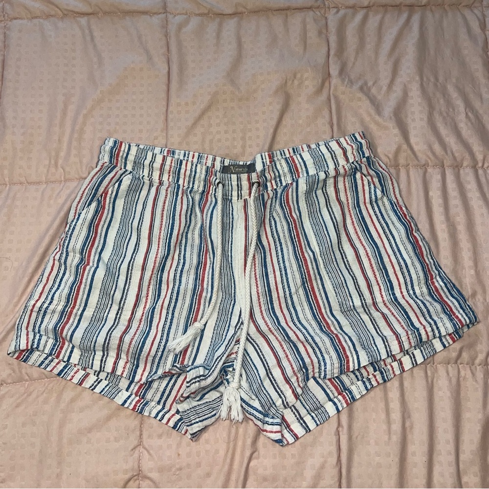 Striped boho beach shorts